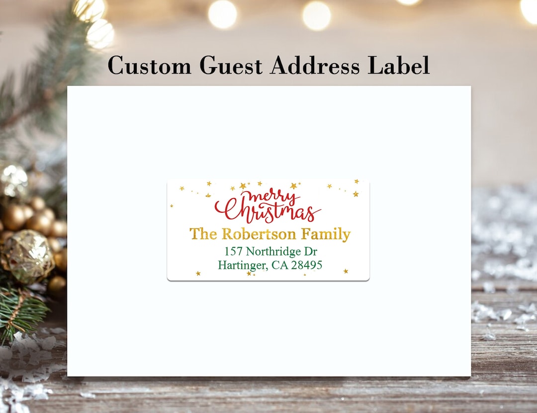 Recipient Address Labels for Christmas Card/christmas Recipient Mailing