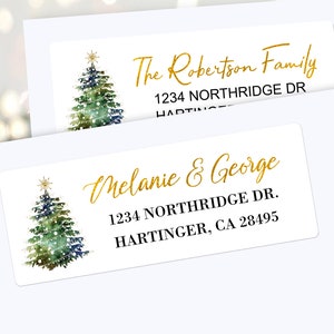 Holiday Address Labels Christmas Address Labels Holiday Mailing Stickers for Christmas Card Personalized Return Address Christmas Tree Label