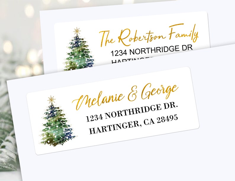 Holiday Address Labels Christmas Address Labels Holiday Mailing Stickers for Christmas Card