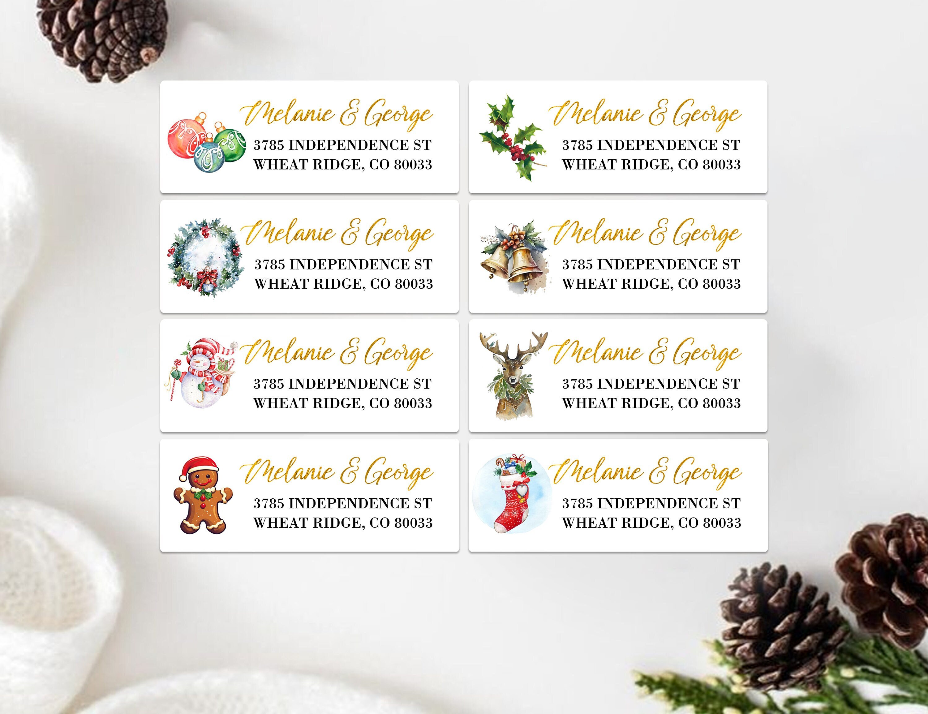 Christmas Address Stickers/holiday Address Labels/mailing Address
