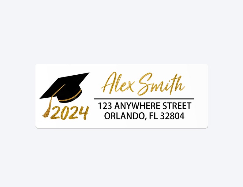 Graduation Return Address Labels/Graduation Address Labels 2024/Graduation Invitation Address Stickers/Clear Address Labels for Graduation image 8