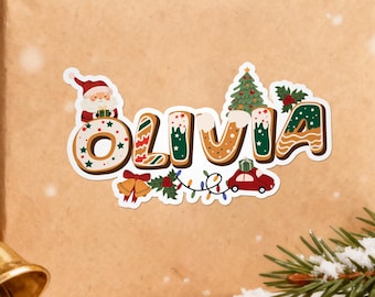 Personalized Christmas Name Stickers for Gift Wrapping/Christmas Name Labels/Holiday Tag for Kids & Family Presents/Xmas Gift Decoration