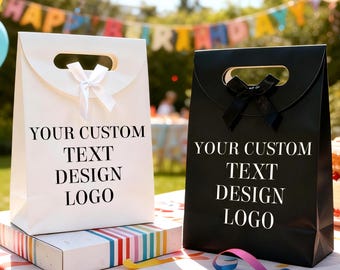 Benutzerdefinierte Geschenktüten / kleine Kraftpapier-Geschenktüte / Geschenkpapiertüten mit Band / kundenspezifische Dankeschön-Geschenktüte / Geburtstagsgeschenktüten / personalisierte Bevorzugungsbeutel