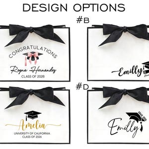 Custom Graduation Gift Bags, Graduation Gift, Personalized Name Gift Bag, University Gift, Class of 2026, Leavers Gift Bag, Groom Gift image 2