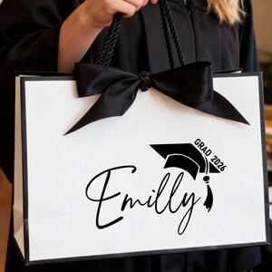Custom Graduation Gift Bags, Graduation Gift, Personalized Name Gift Bag, University Gift, Class of 2026, Leavers Gift Bag, Groom Gift image 12