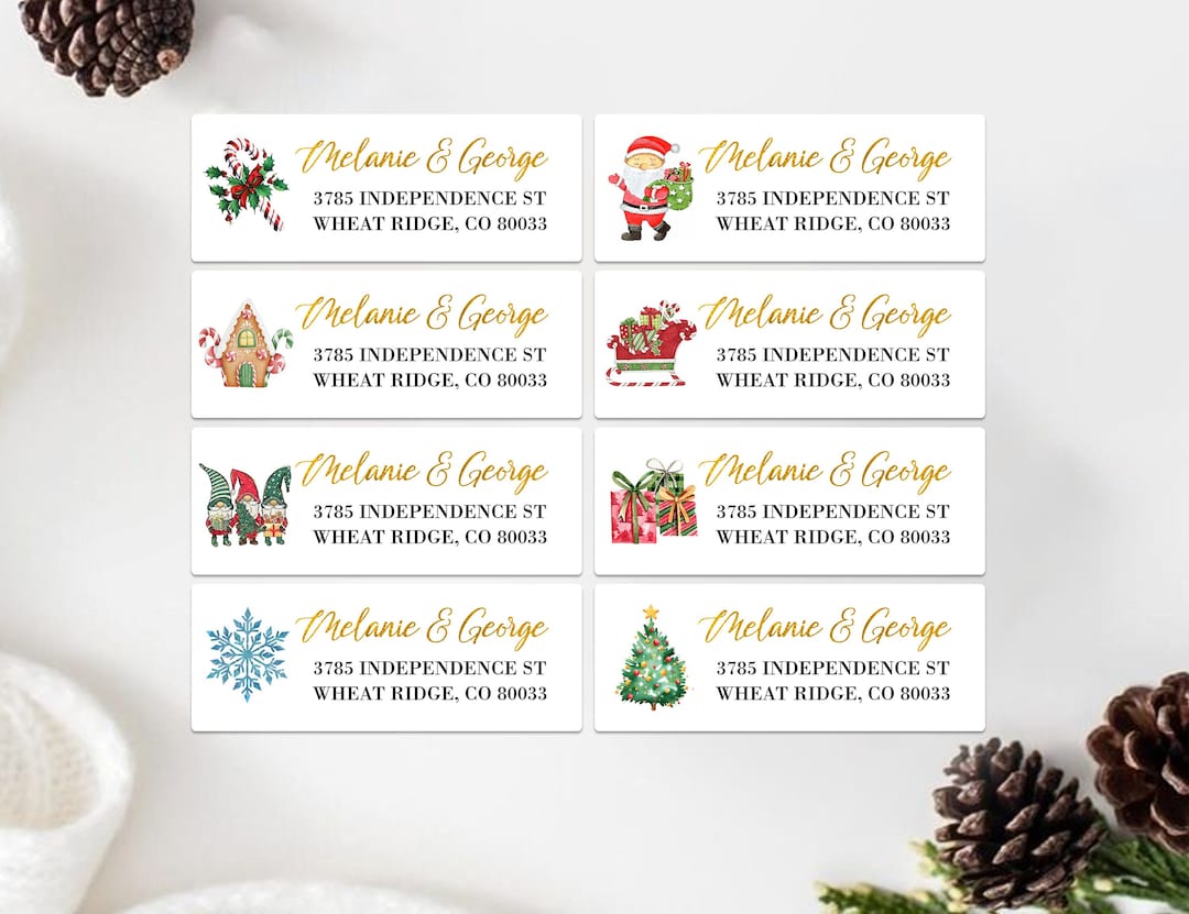 Christmas Address Labels/holiday Return Address Labels/christmas Return