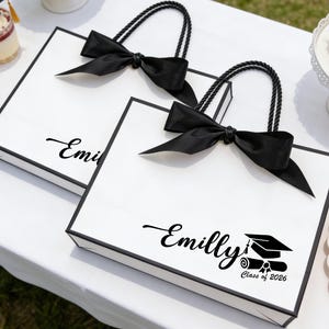 Custom Graduation Gift Bags, Graduation Gift, Personalized Name Gift Bag, University Gift, Class of 2026, Leavers Gift Bag, Groom Gift image 9
