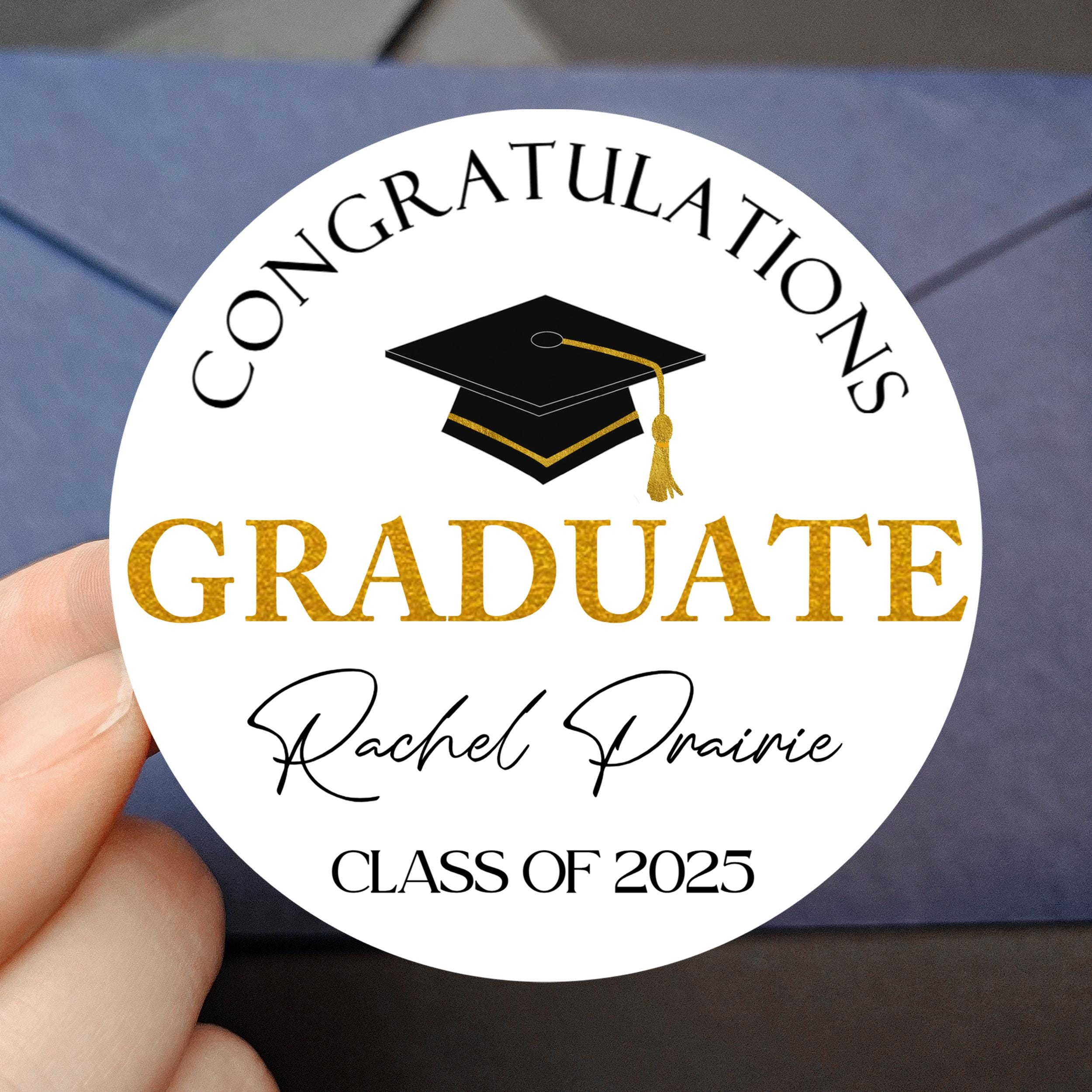 Graduation Stickers/Class of 2024/Personalized Graduation sticker/Graduation Party Favor Label/Envelope Seal/Chocolate Stickers/Cookie Favor