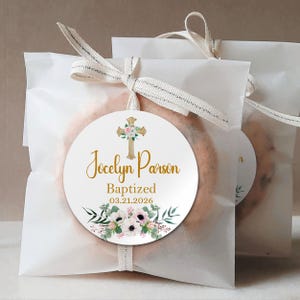 Personalized Gender-Neutral Stickers/Christening Baptism Stickers/Baptism Gift Tag Labels/Custom Favor Labels/First Communion Favor Labels