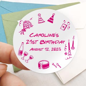 Happy Birthday Gift Tag Stickers/Personalized Stickers Labels/Round Stickers/Custom Stickers/Birthday Gift Stickers/Thank You Stickers