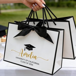 Custom Graduation Gift Bags, Graduation Gift, Personalized Name Gift Bag, University Gift, Class of 2026, Leavers Gift Bag, Groom Gift image 10