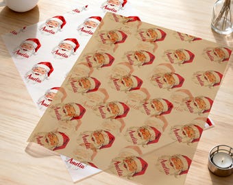 Personalized Tissue Paper for Christmas/Custom Logo Corporate Gift Packaging/Santa Tissue Paper/Holiday Packaging/Small Business Packaging