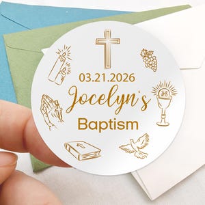 Personalized Baptism Stickers for Favors/Baby Dedication Stickers/Christening Favor Tag/First Communion Favor Labels/Thank You Stickers