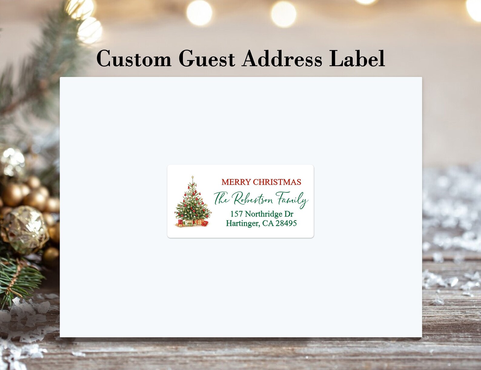 Christmas Mailing Labels/christmas Card Recipient Address Labels/personalized Christmas Guest