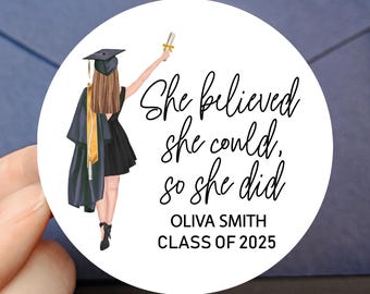 Class of 2025 Graduation Stickers/Graduation Thank You Stickers/Custom Graduation Stickers/Graduation Announcement Stickers/Grad Party Label