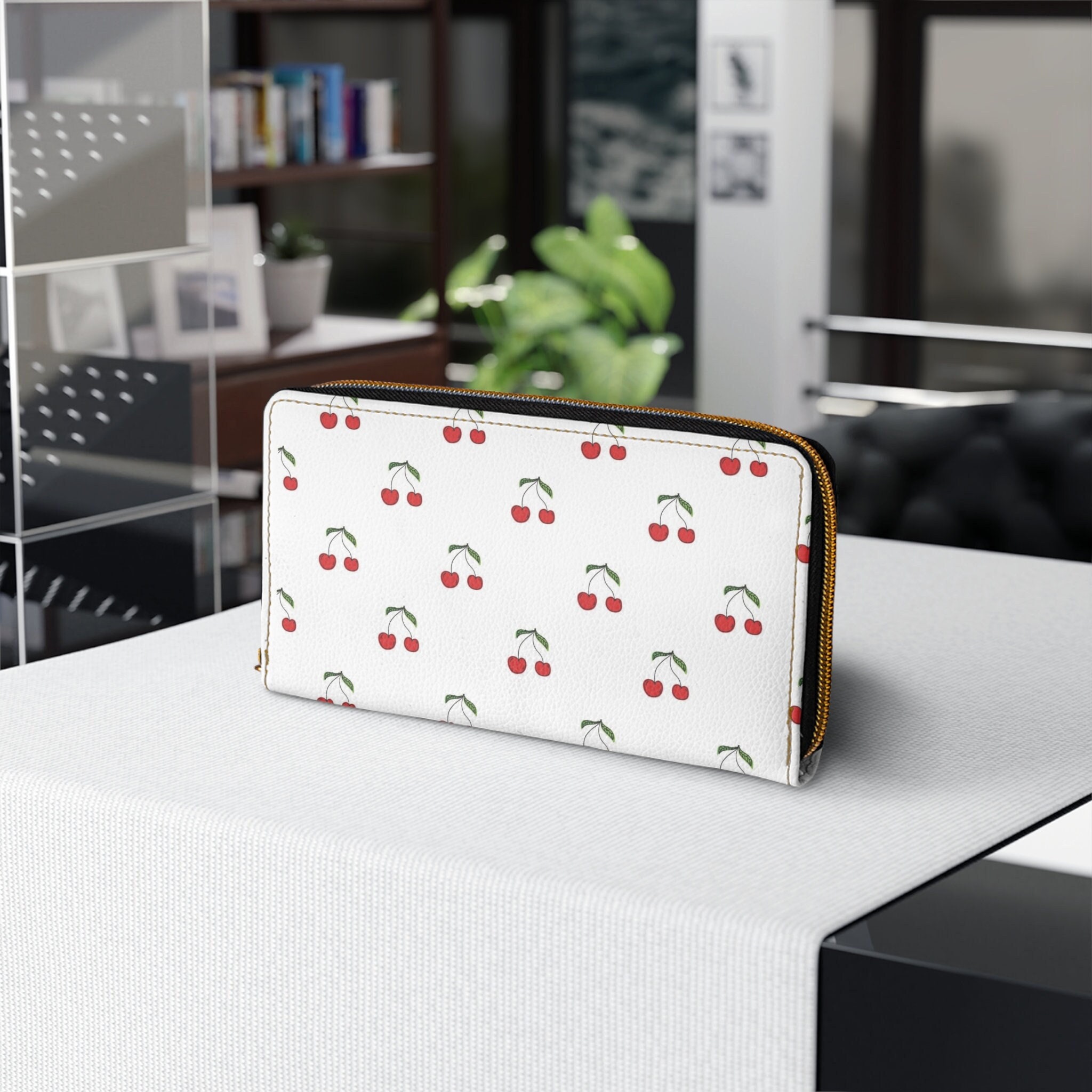  Card Wallet, Cherry Pattern Cute Heart Fruit Cartoon Small  Leather Zipper Credit Card Case Travel Passport Holder For Men Women With  Keychain : Clothing, Shoes & Jewelry