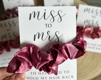 Hen Do Scrunchie Favors, Pink & Purple Hair Tie, Bride Tribe Gifts