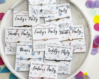 Personalised Birthday Party Favour Wish Bracelet: Gold Heart Charm