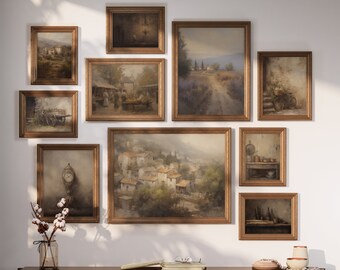 FYARTKJ 6-teilige Wandkunst – Französisches Landhaus, Vintage-Drucke, Je 20x25 Cm, Ungerahmt