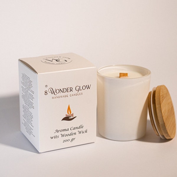 Candle in a glass container 155ml, homemade coconut wax candle with unique fragrance, modern decor or a cute gift