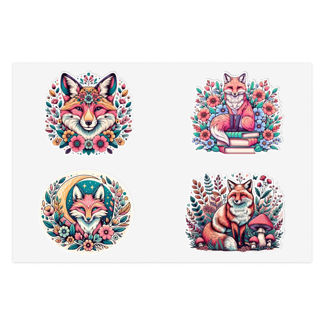 Foxing Sticker Fox Stickers Fox Decals Cute Fox Vinyl Stickers Boho Fox Stickers Gift ...