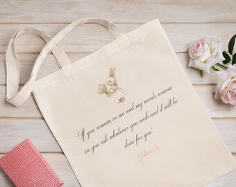 Coquette Tote Bag Christian Tote Bag Christian Girl Gifts Christian Bag Market Bag Tote Bag Pattern Canvas Bag Shoulder Christian Gifts