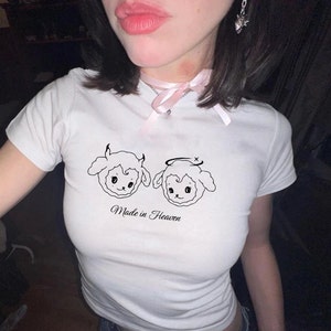 Coquette Shirt Aesthetic Coquette Top Y2K Baby Tee Teenage Girl Gift Coquette Babydoll Top Dollette Clothing Vanilla Girl Sheep Tshirt