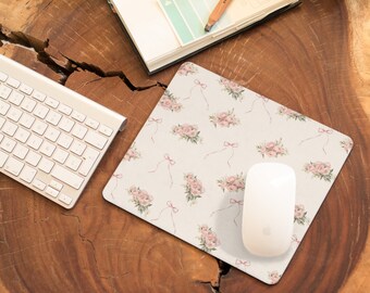 Coquette mousepad strik coquette cadeau schattige muismat roze bureaumat strik roze muismat pop cadeau voor coquette cadeau