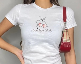 Cherry Baby Tee Coquette Top Cherry Shirt Coquette Clothes Fruit Shirt Coquette Clothing Balletcore Coquette Shirt Soft Girl Dollette