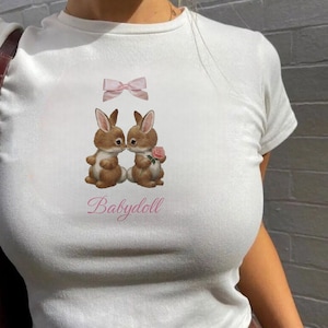 Coquette Shirt Aesthetic Coquette Top Y2K Shirt Teenage Girl Gift Coquette Babydoll Top Dollette Clothing Vanilla Girl Bunny Tshirt