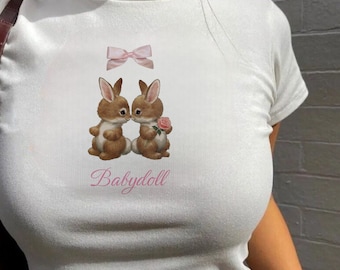 Coquette Shirt Aesthetic Coquette Top Y2K Shirt Teenage Girl Gift Coquette Babydoll Top Dollette Clothing Vanilla Girl Bunny Tshirt