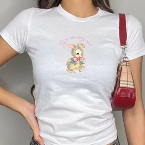 Funny Coquette Shirt Aesthetic Coquette Top Y2K Baby Tee Teenage Girl Gift Coquette Babydoll Top Dollette Clothing Vanilla Girl Bunny Tshirt