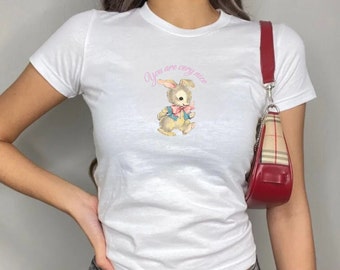 Funny Coquette Shirt Aesthetic Coquette Top Y2K Baby Tee Teenage Girl Gift Coquette Babydoll Top Dollette Clothing Vanilla Girl Bunny Tshirt