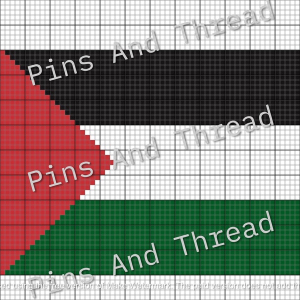 Palestine flag beginner cross stitch pattern