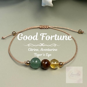 Armband aventurijn citrien tijgeroog: vriendschap, zus, pensioencadeau