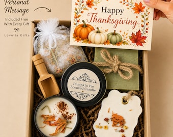 Thanksgiving Spa Box, Thanksgiving Gift Box for Women, Fall Self Care Package, Pumpkin Candle, Autumn Spa Basket, Hostess Gift Idea