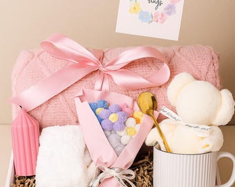 Sending Hug Gift Box Thinking You Comfort Care Package Sympathy Blanket Support Women
