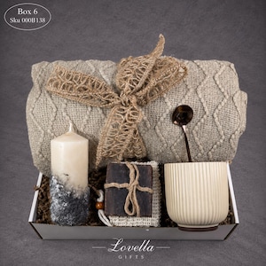 Sympathy gift box for loss of loved one featuring cozy blanket, handmade soap, ceramic mug with spoon, plush teddy bear and soft towel, bereavement care package for grief support and comfort during difficult times, condolence gift basket for women, thinking of you gift, memorial gift box, healing and recovery self care set, ready to gift sympathy package, thoughtful loss gift, comfort care box for grieving friend or family