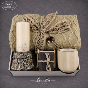 Sympathy gift box for loss of loved one featuring cozy blanket, handmade soap, ceramic mug with spoon, plush teddy bear and soft towel, bereavement care package for grief support and comfort during difficult times, condolence gift basket for women, thinking of you gift, memorial gift box, healing and recovery self care set, ready to gift sympathy package, thoughtful loss gift, comfort care box for grieving friend or family