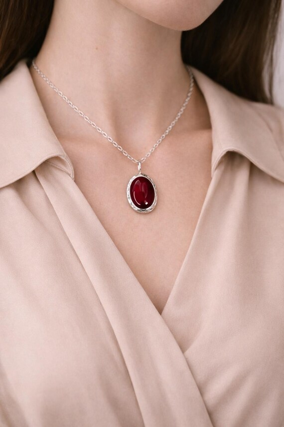 Carnelian Protection Sterling Silver Pendant Necklace: Birthstone Jewelry mother of the groom, in law gift
