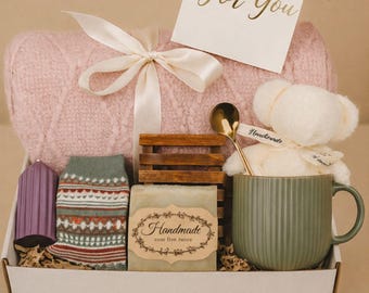 Gift Sister Self Care Box Cozy Spa Basket Comfort Care Package Women Birthday Relaxation