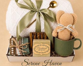 Thinking of You Gift for Women, Sending Hugs Care Package, Encouragement Gift Box, Cozy Self Care Basket, Best Friend Comfort Gift