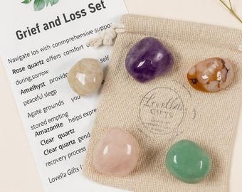 Grief & Loss Crystal Set: Comfort, Remembrance, Bereavement Gift