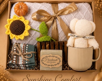 Fall Gift Box for Women, Cozy Autumn Care Package, Pumpkin Spa Gift Set, Hygge Blanket Gift, Thinking of You Box, Sunflower Gift, Host Gift