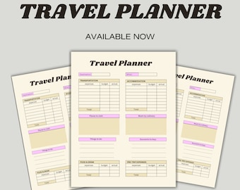 Travel Planner Digital Travel Planner for Travel Itinerary Digital Holiday Planner Holiday Travel Organizer Travel Budget PDF