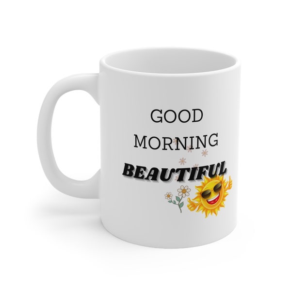 Good Morning Beautiful/Handsome Mug Set Of 1 Ceramic Coffee Mug, Coffee Mugs For Couples, Funny Couple Coffee Mugs, Gift Ideas For a Couple