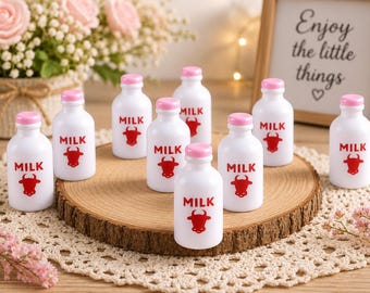 Mini Milk Bottle Cabochons Set of 2