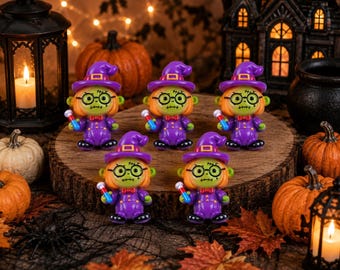 Halloween Witch Cabochons Set of 5
