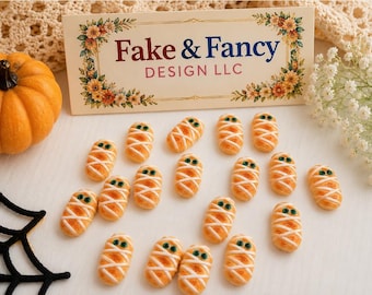 Halloween Mummy Cookies – Spooky Cute Fake Cookie Cabochons