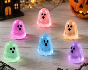 Set of 4 Pastel Ghost Cabochons | Mini Ghost Charms | Halloween